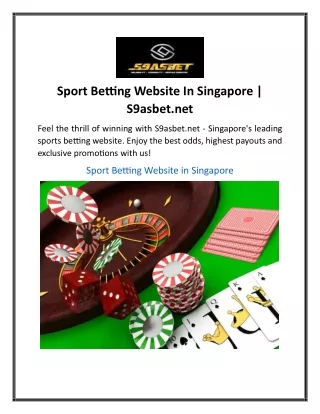 Sport Betting Website In Singapore