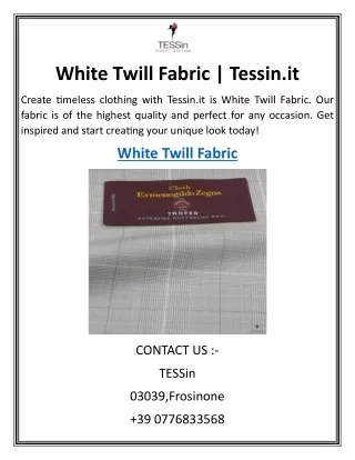 White Twill Fabric