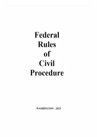 PDF KINDLE DOWNLOAD Federal Rules of Civil Procedure: 2023 Edition bestsell