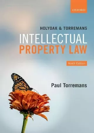 PDF KINDLE DOWNLOAD Holyoak and Torremans Intellectual Property Law full