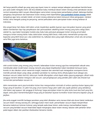 Jasa Kontraktor Kolam Renang Paling Baik Serta Recommended!