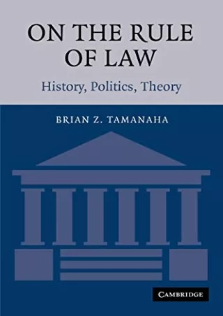 Read online  On the Rule of Law: History, Politics, Theory