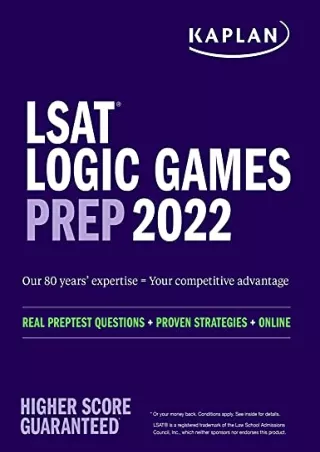 Read Ebook Pdf LSAT Logic Games Prep 2022: Real Preptest Questions   Proven Strategies