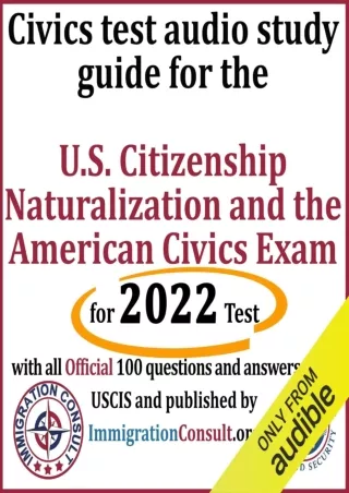 Read ebook [PDF] Civics Test Audio Study Guide for the U.S. Citizenship Naturalization and the