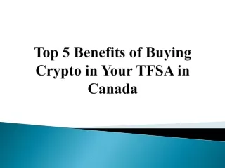 Top 5 Benefits of Buying Crypto in Your TFSA in Canada