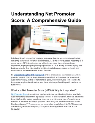 Understanding Net Promoter Score_ A Comprehensive Guide