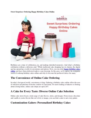 Sweet Surprises Ordering Happy Birthday Cakes Online