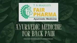 Ayurvedic Medicine For Back Pain