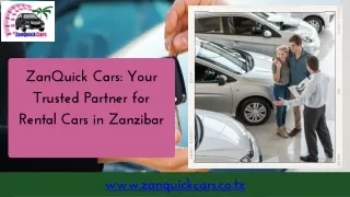 ZanQuick Cars: Your Trusted Partner for Rental Cars in Zanzibar