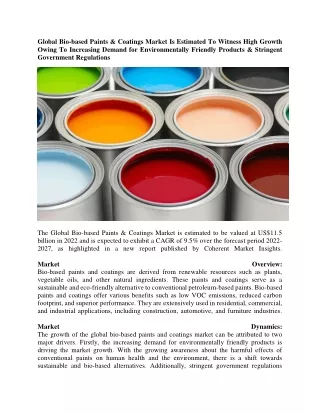 Bio-based Paints & Coatings Market