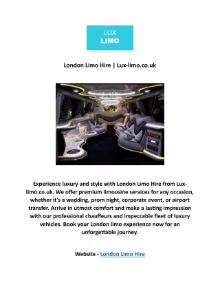 London Limo Hire | Lux-limo.co.uk