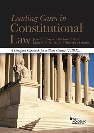 Read PDF  Leading Cases in Constitutional Law, A Compact Casebook for a Short Course,