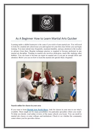As A Beginner How to Learn Martial Arts Quicker