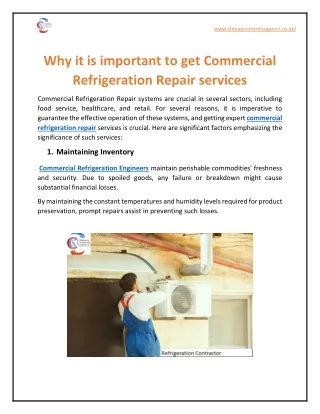 Why it is important to get Commercial Refrigeration Repair services