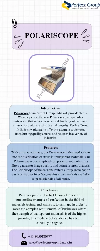 Polariscope | Perfect Group India