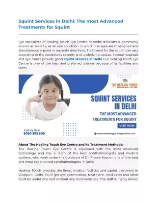 Squint Services in Delhi