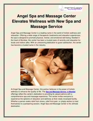 Spa and Massage Service in Mumbai