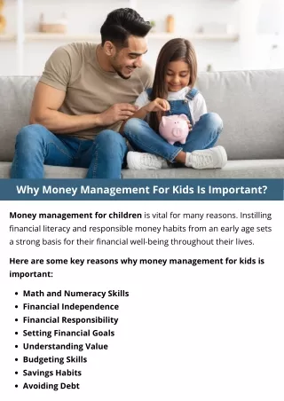 Why Money Management For Kids Is Important?