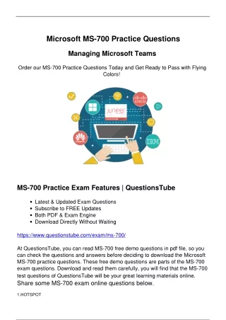 Microsoft MS-700 Exam Questions [2023] - Valid QuestionsTube MS-700 Materials