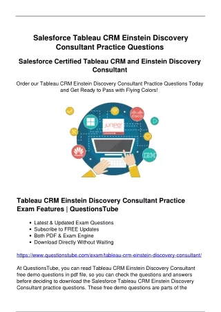 Salesforce Tableau CRM Einstein Discovery Consultant Exam Questions [2023]