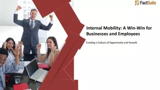 Internal Mobility  A Win-Win for Business and employees