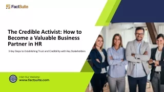 The credible Activist  How to become a valuable business partner in HR