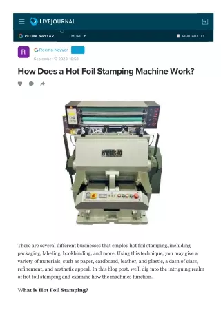 How Does a Hot Foil Stamping Machine Work?