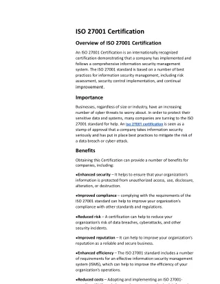 ISO 27001 Lead Auditor Training