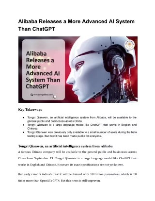 Alibaba Releases a More Advanced AI System Than ChatGPT