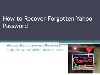 How to Recover Forgotten Yahoo Password