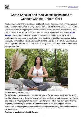 Garbh Sanskar and Meditation- Techniques to Connect with the Unborn Child