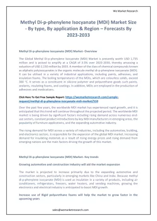 Methyl Di-p-phenylene Isocyanate (MDI) Market