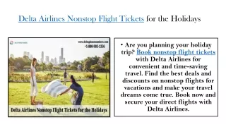 Delta Airlines nonstop flight tickets