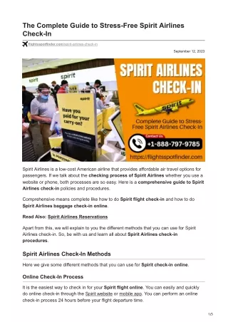 The Complete Guide to Stress-Free Spirit Airlines Check-In