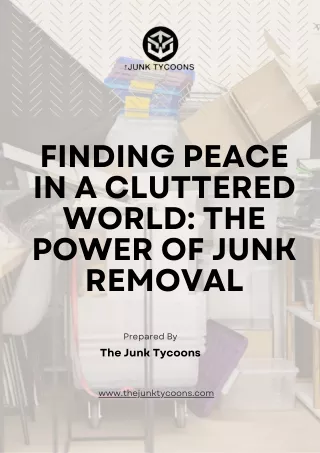 Finding Peace in a Cluttered World The Power of Junk Removal