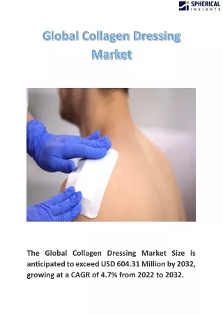 Global Collagen Dressing Market Size, Forecast 2022 – 2032
