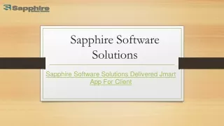 Sapphire Software Solutions Delivered Jmart App For Client