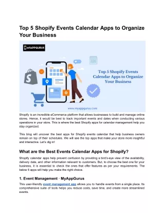 Top 5 Shopify Events Calendar Apps to Organize Your Business
