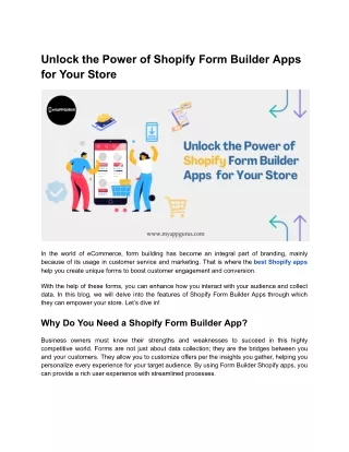 Unlock the Power of Shopify Form Builder Apps for Your Store