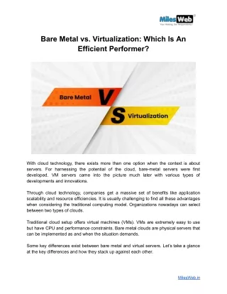Bare Metal vs. Virtualization_ Which Is An Efficient Performer