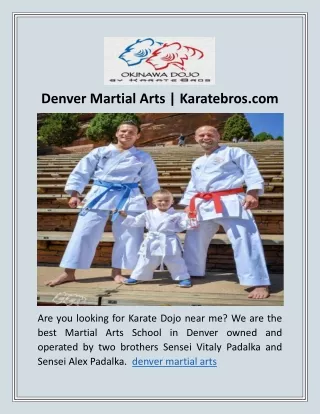 Denver Martial Arts | Karatebros.com