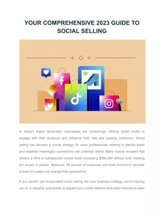 YOUR COMPREHENSIVE 2023 GUIDE TO SOCIAL SELLING