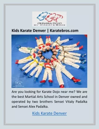 Kids Karate Denver | Karatebros.com