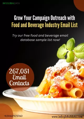 Grow Your Campaign Outreach with Food and Beverage Industry Email List-InfoGlobalData