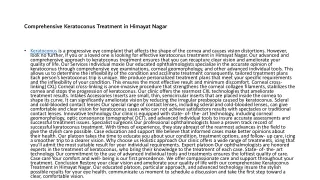 Comprehensive Keratoconus Treatment in Himayat Nagar