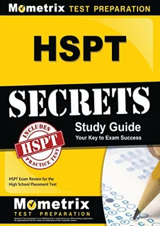 DOWNLOAD/PDF HSPT Secrets Study Guide: HSPT Exam Review for the High School Placement Test