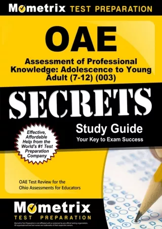 get [PDF] Download OAE Assessment of Professional Knowledge: Adolescence to Young Adult (7-12)