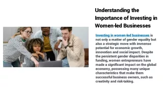 Understanding the Importance of Investing in Women-led Businesses