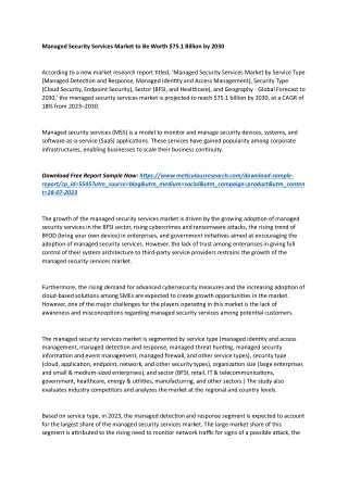 Managed Security Services Market to Be Worth $75.1 Billion by 2030