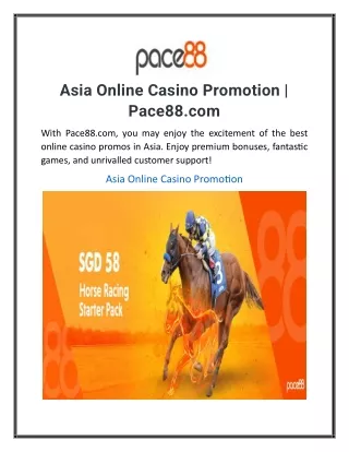 Asia Online Casino Promotion